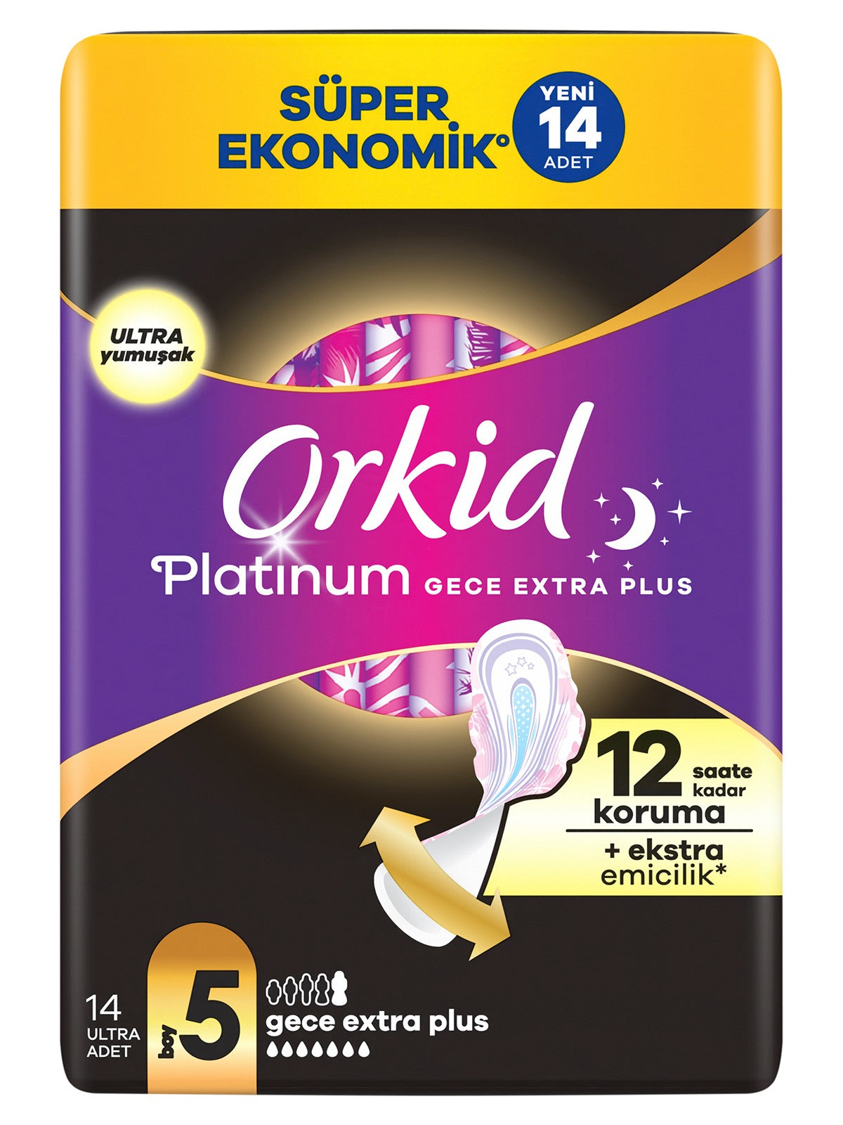 Orkid Platinum Dörtlü Paket Gece Ekstra  Plus 14 Adet