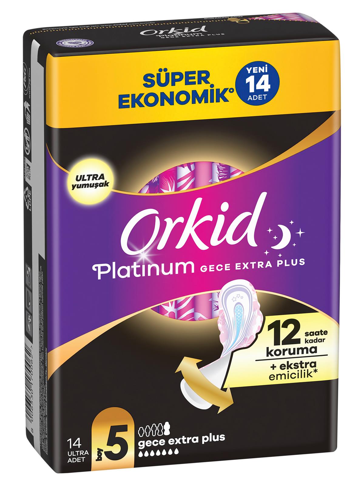 Orkid Platinum Dörtlü Paket Gece Ekstra  Plus 14 Adet