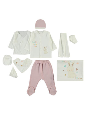 Civil Baby Kız Bebek Zıbın Setleri 0-1 Ay - Pudra