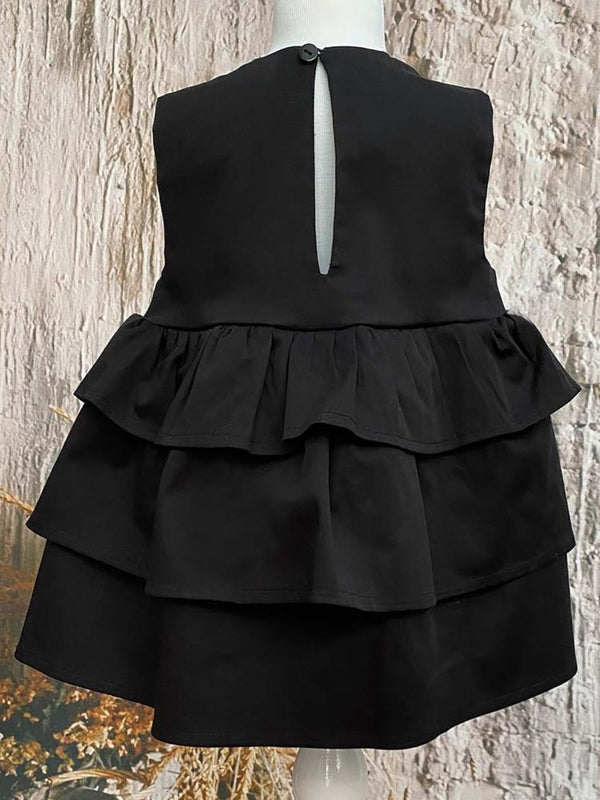 Shecco Babba Kat Kat Kız Çocuk Elbise Bandana Takım 6-10 Yaş  - Siyah