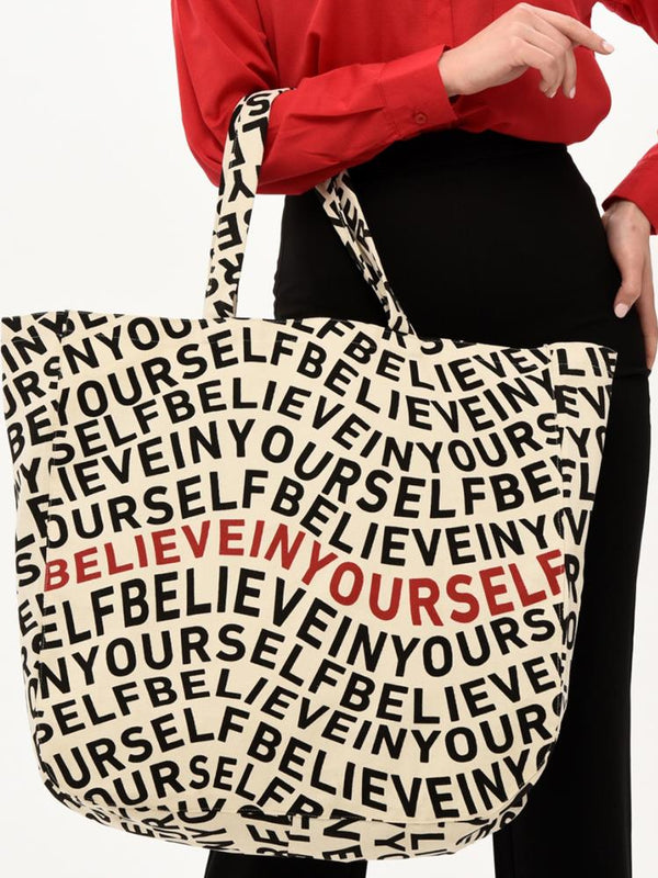 Bagg Belive in Yourself Baskılı Bez Çanta