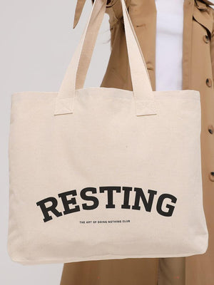 Bagg Resting Baskılı Yatay Kanvas Bez Çanta