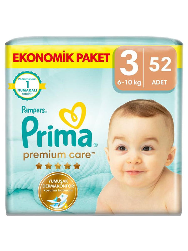 Prima Premium Care 3 Beden 52 Adet Bebek Bezi  Ekonomik Paket