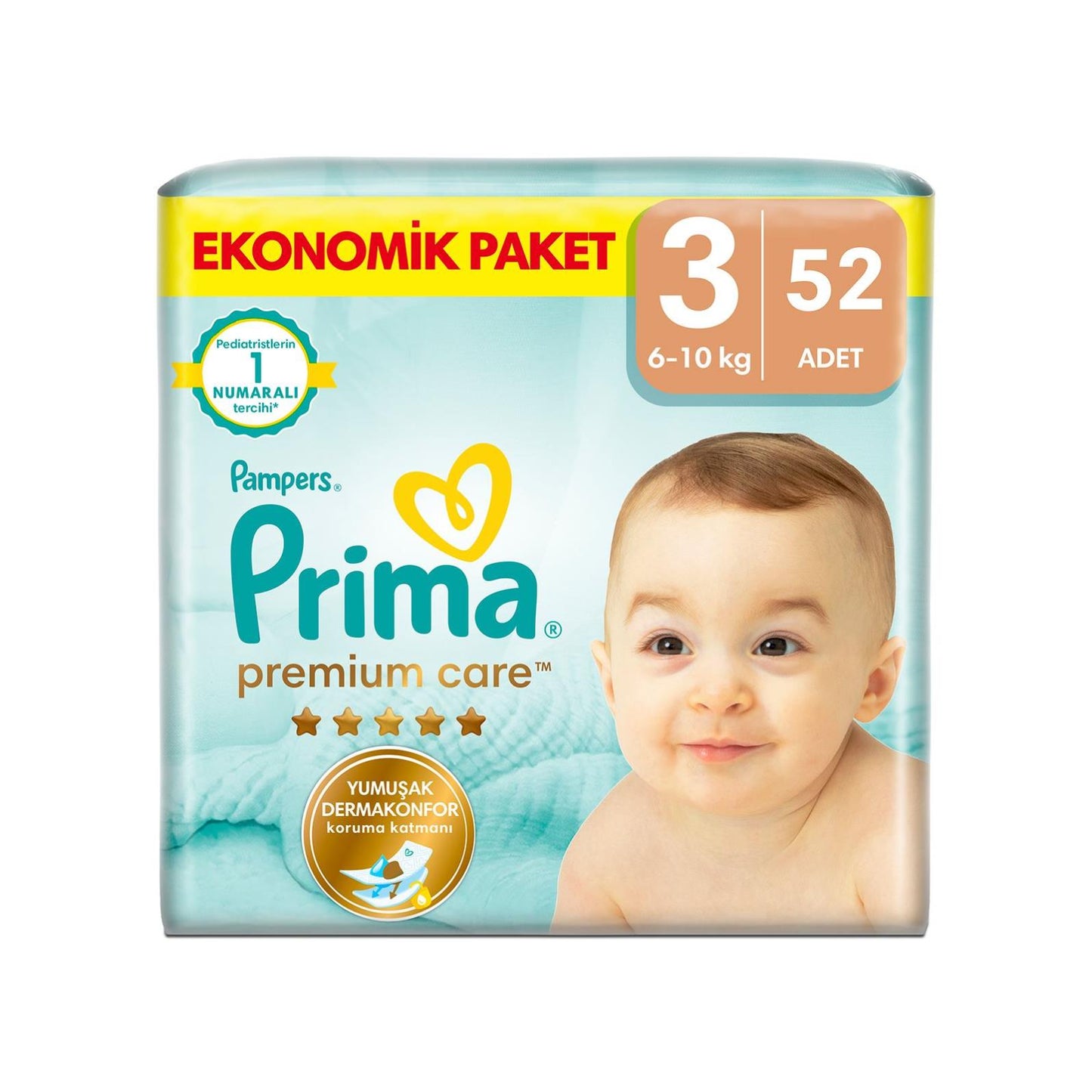 Prima Premium Care 3 Beden 52 Adet Bebek Bezi  Ekonomik Paket