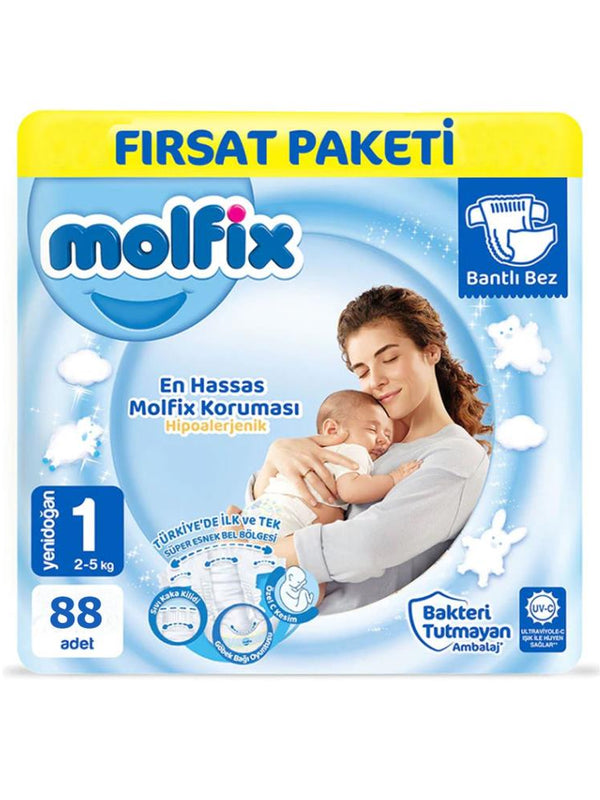 Molfix Bebek Bezi Fırsat Paketi Yenidoğan 1 Beden 82 Adet