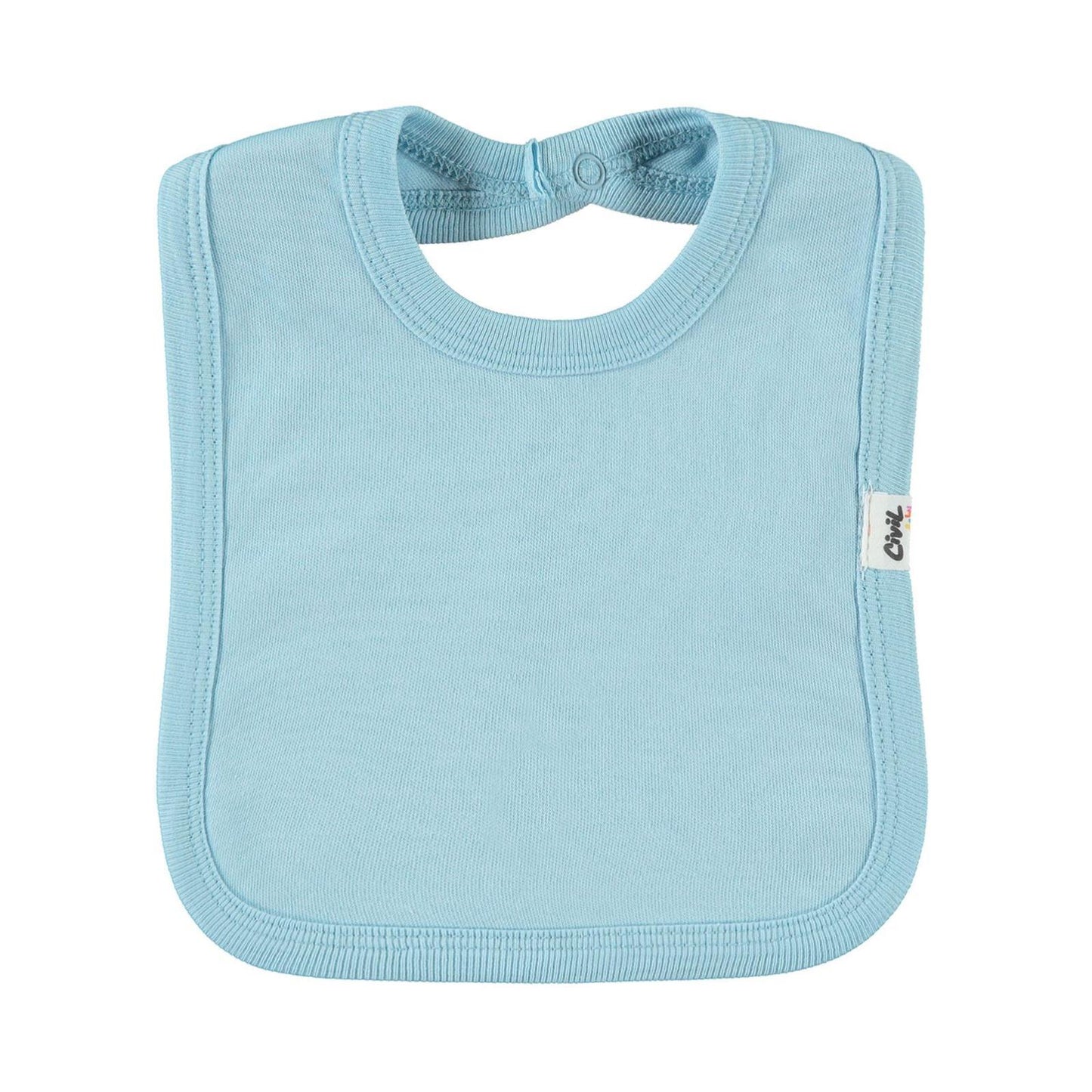 Civil Baby Arkadan Çıtçıtlı Unisex Mama Önlük - Mavi