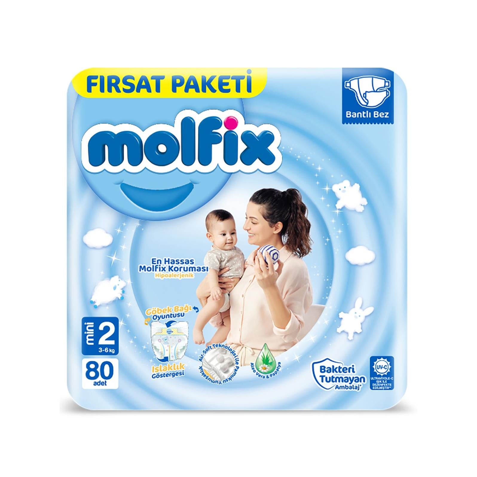 Molfix Bebek Bezi 2 Beden Mini Fırsat Paketi 80 Adet