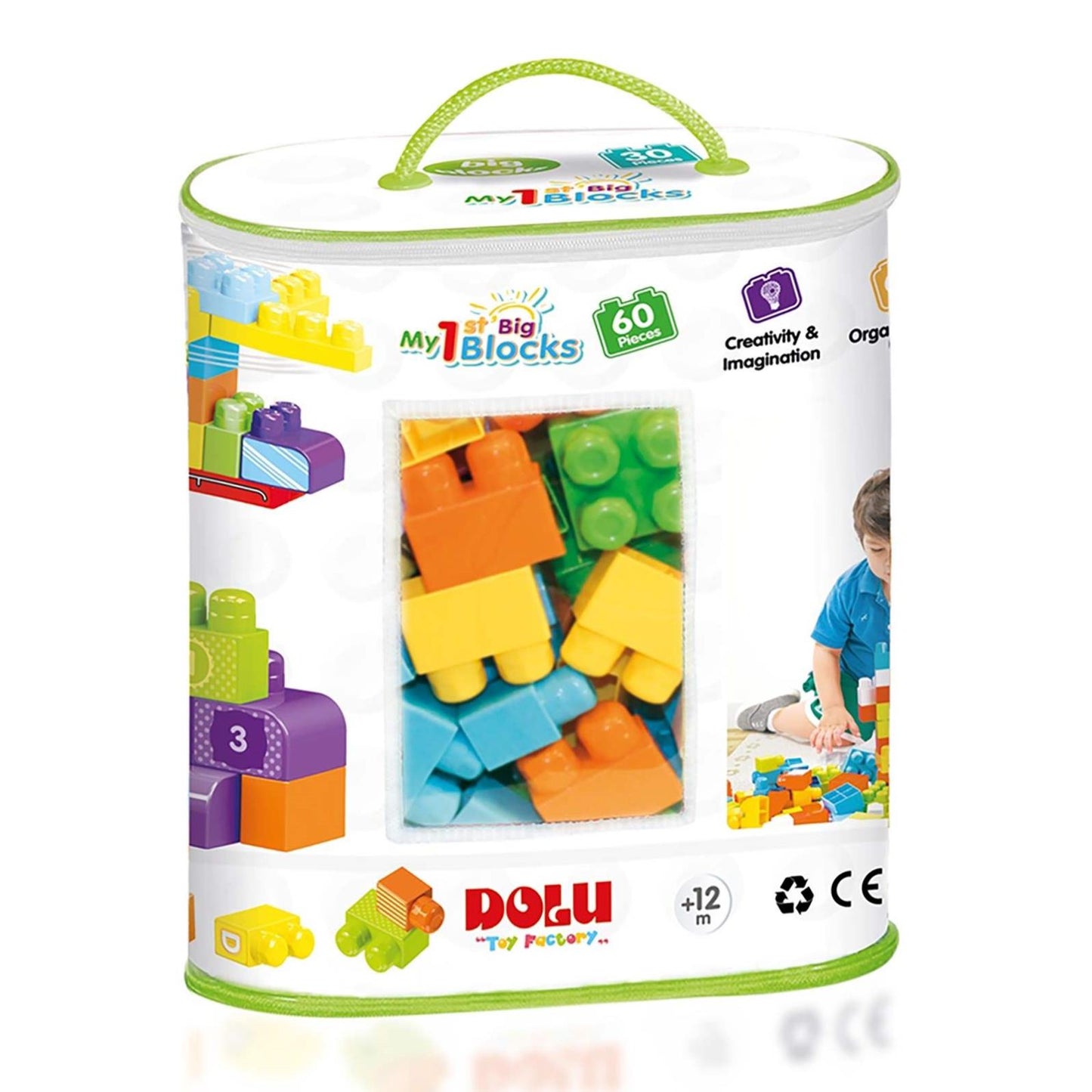 Dolu Oyuncak  Baskılı Torbada Büyük Bloklar 60 Parça
