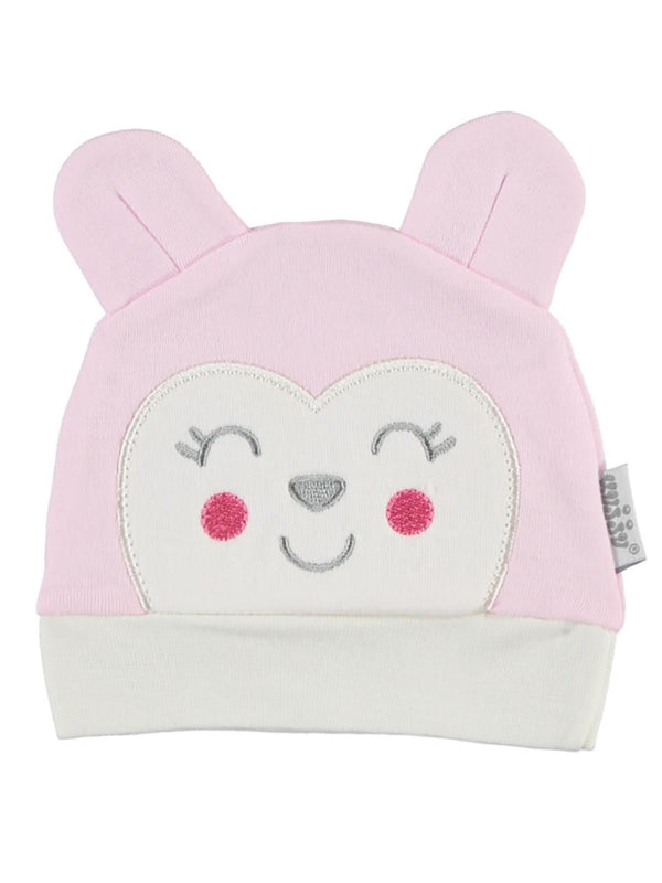 Civil Baby Maymun Kafa Nakış Unisex Kulaklı Bere - Pembe