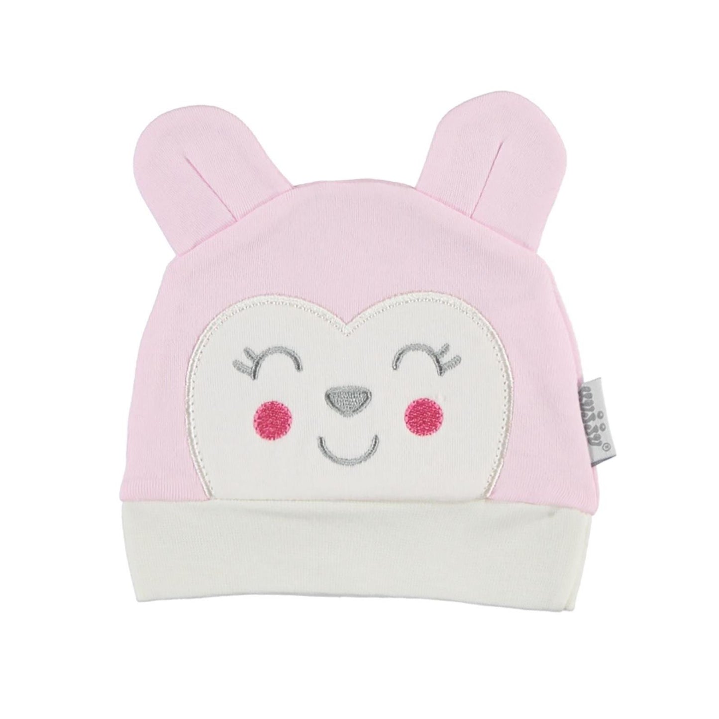 Civil Baby Maymun Kafa Nakış Unisex Kulaklı Bere - Pembe