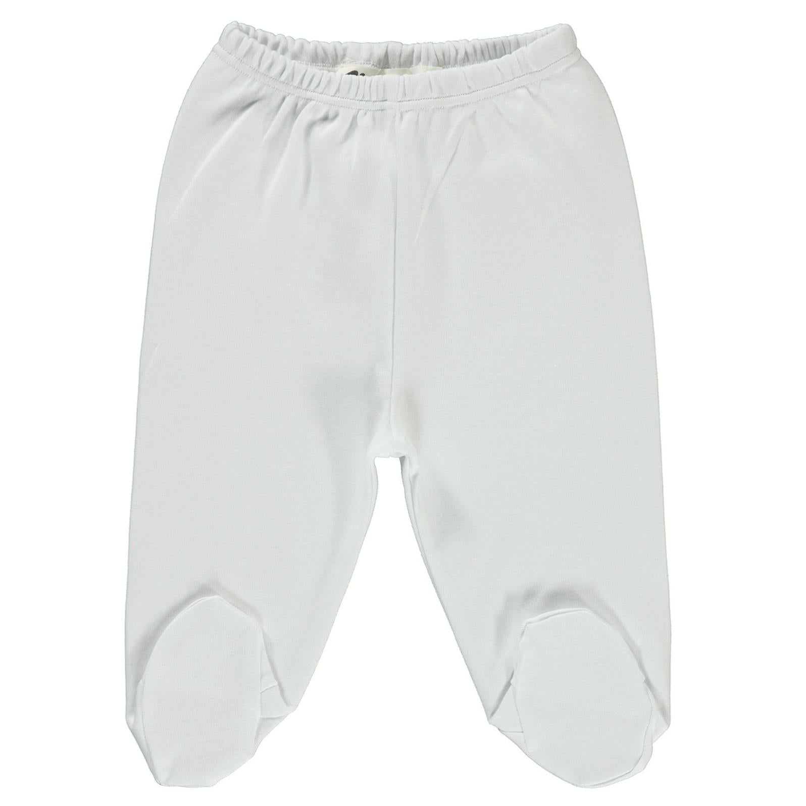 Civil Baby Kız Bebek Beli Lastikli 0-9 Ay Unisex Patikli Tek Alt - Beyaz
