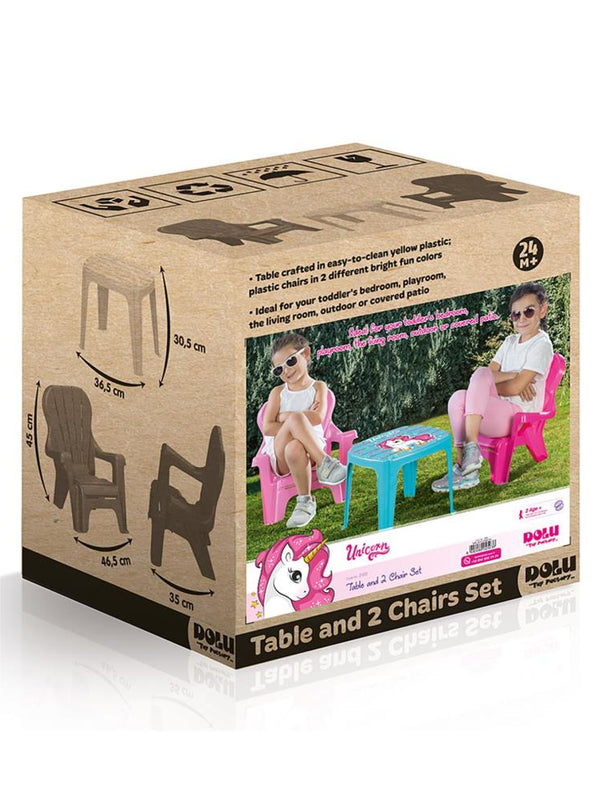Dolu Unıcorn Masa Ve 2'lı Sandalye Setı