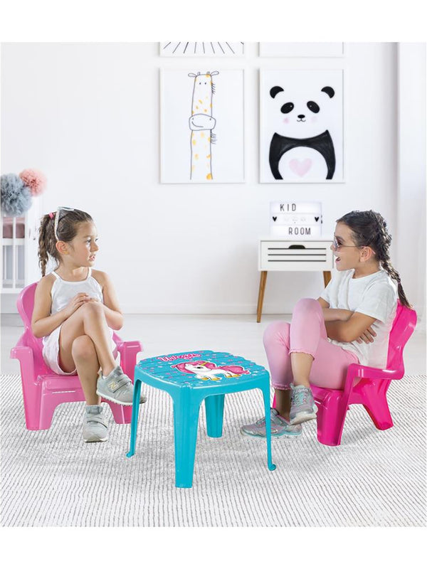 Dolu Unıcorn Masa Ve 2'lı Sandalye Setı