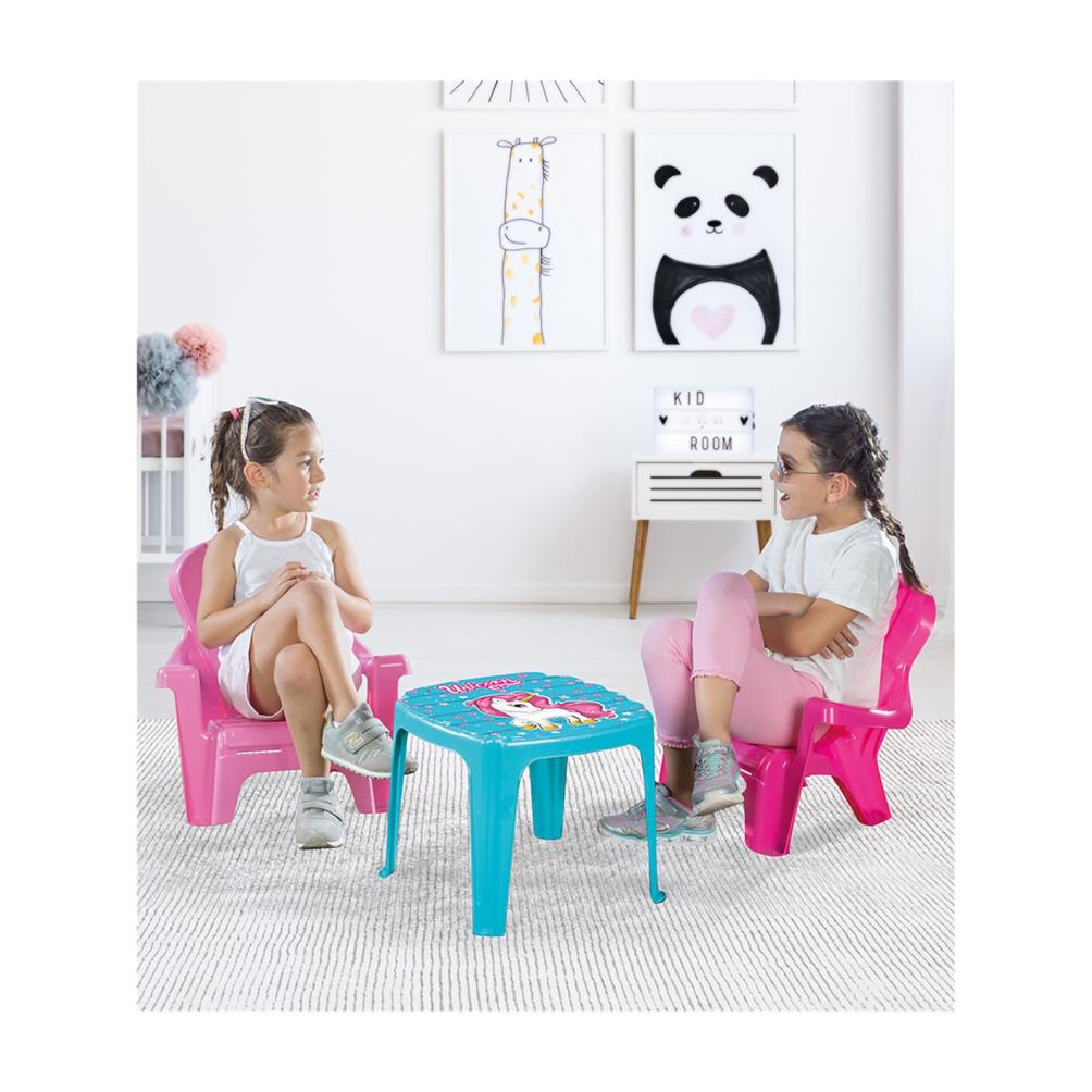 Dolu Unıcorn Masa Ve 2'lı Sandalye Setı