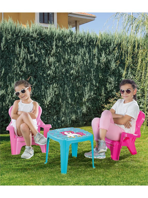 Dolu Unıcorn Masa Ve 2'lı Sandalye Setı