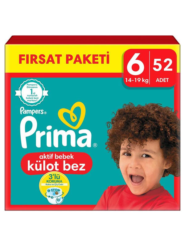 Prima Külot Bebek Bezi 6 Beden Ekstra Large Fırsat Paketi 52 Adet