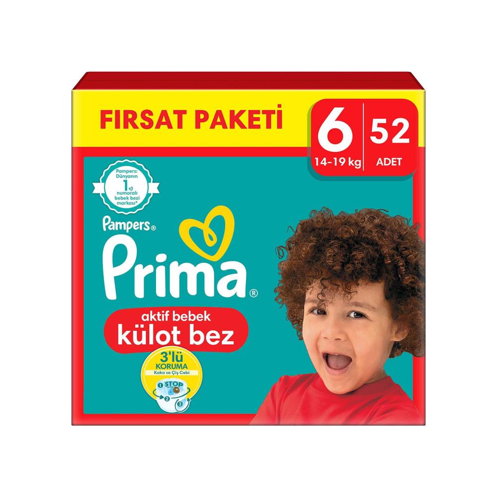 Prima Külot Bebek Bezi 6 Beden Ekstra Large Fırsat Paketi 52 Adet