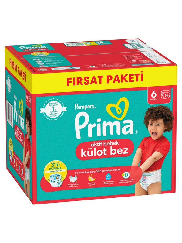 Prima Külot Bebek Bezi 6 Beden Ekstra Large Fırsat Paketi 52 Adet