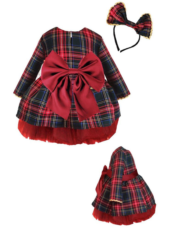 Shecco Babba Kız Çocuk Tütü Elbise Taç Takım  Fiyonk 1-8 Yaş - Kırmızı