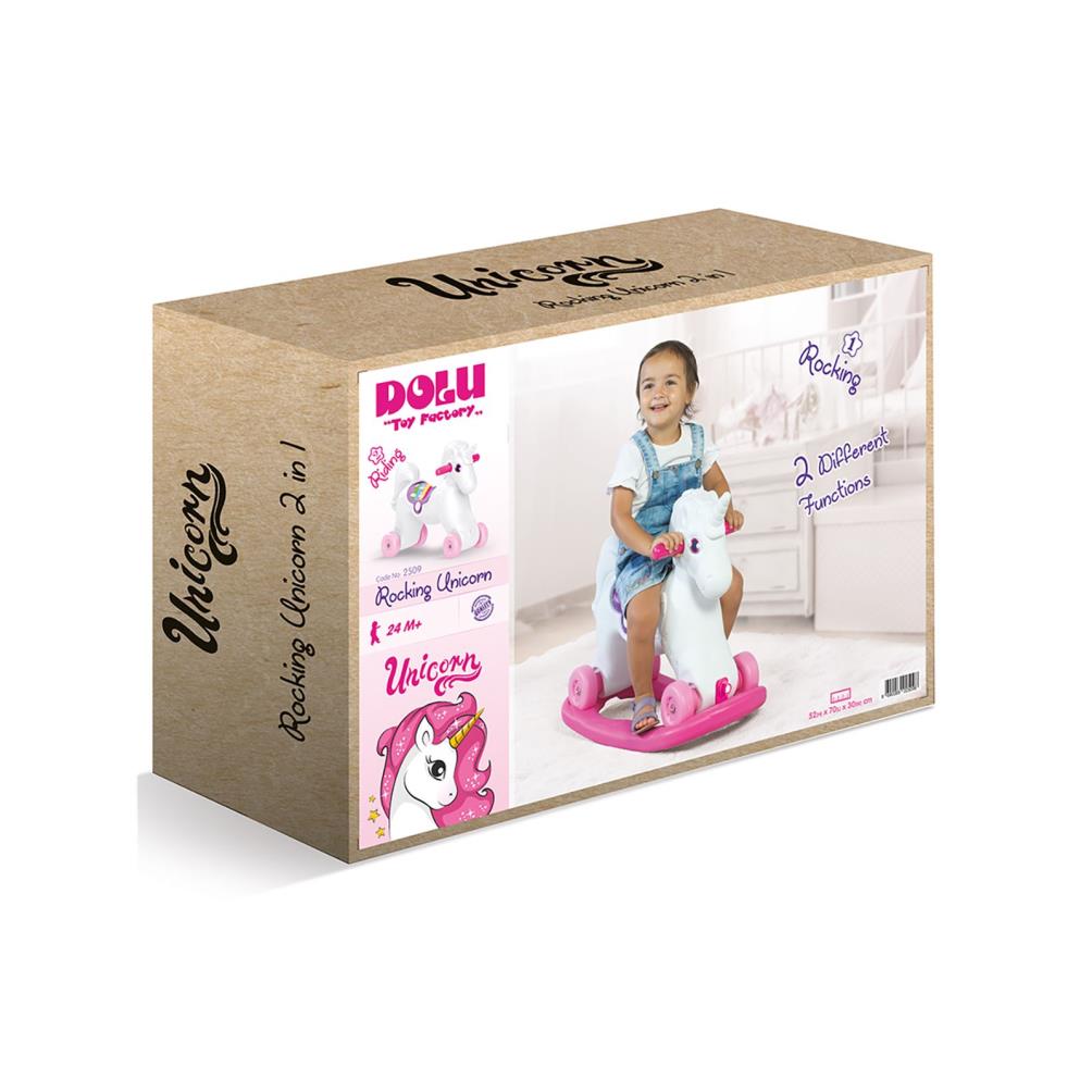 Dolu Unicorn Sallanan Tekerlekli At 2+ Yaş