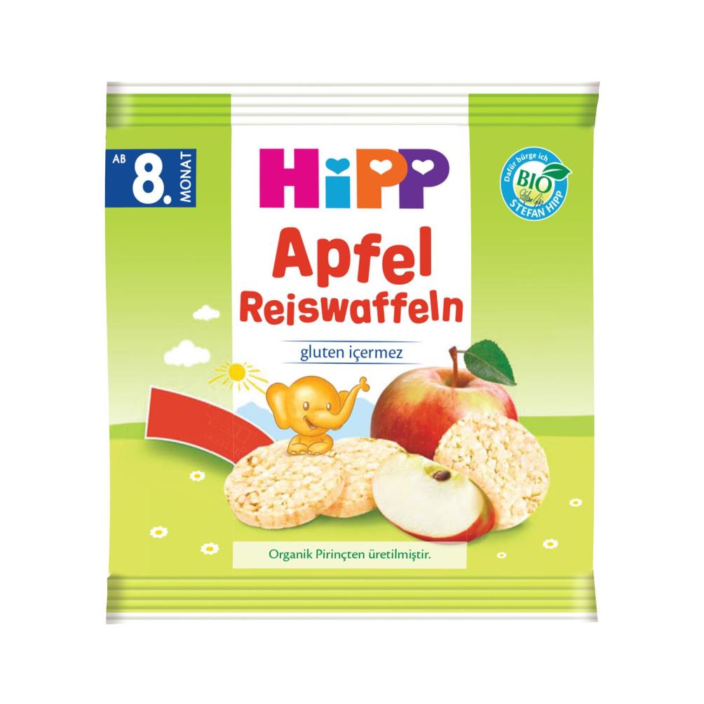 Hipp Organik Elmalı Pirinçli Bebek Gofreti 30 gr