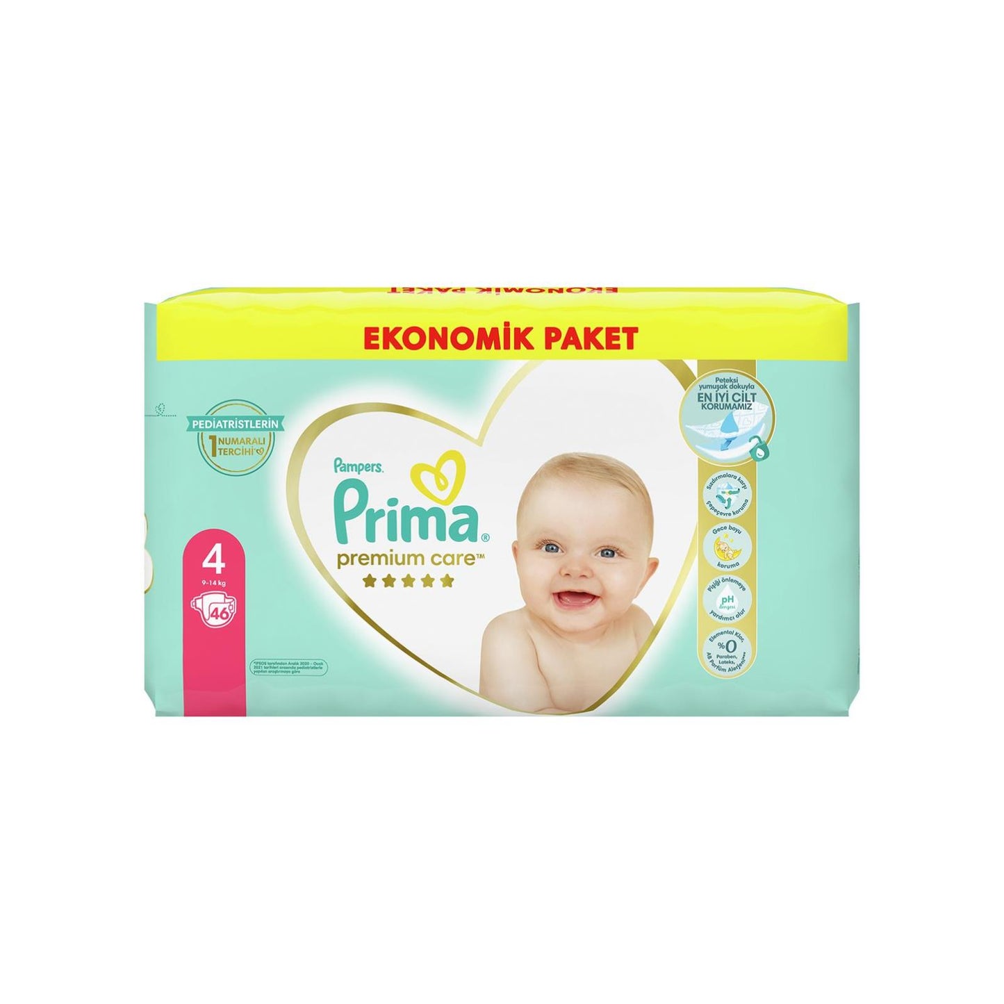 Prima Premium Care 4 Beden Bebek Bezi Maxi Ekonomik Paket 46 Adet