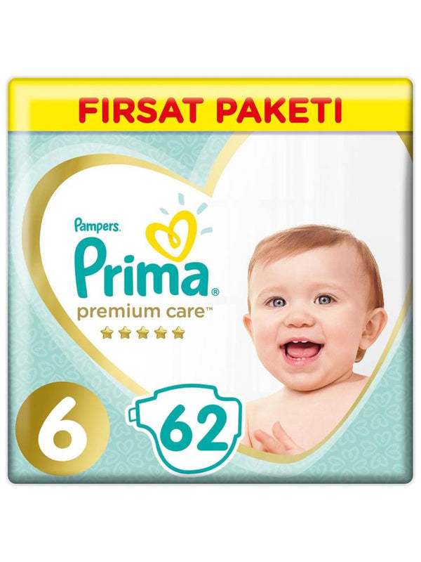 Prima Bebek Bezi Premium Care 6 Beden Extra Large Fırsat Paket 62 Adet