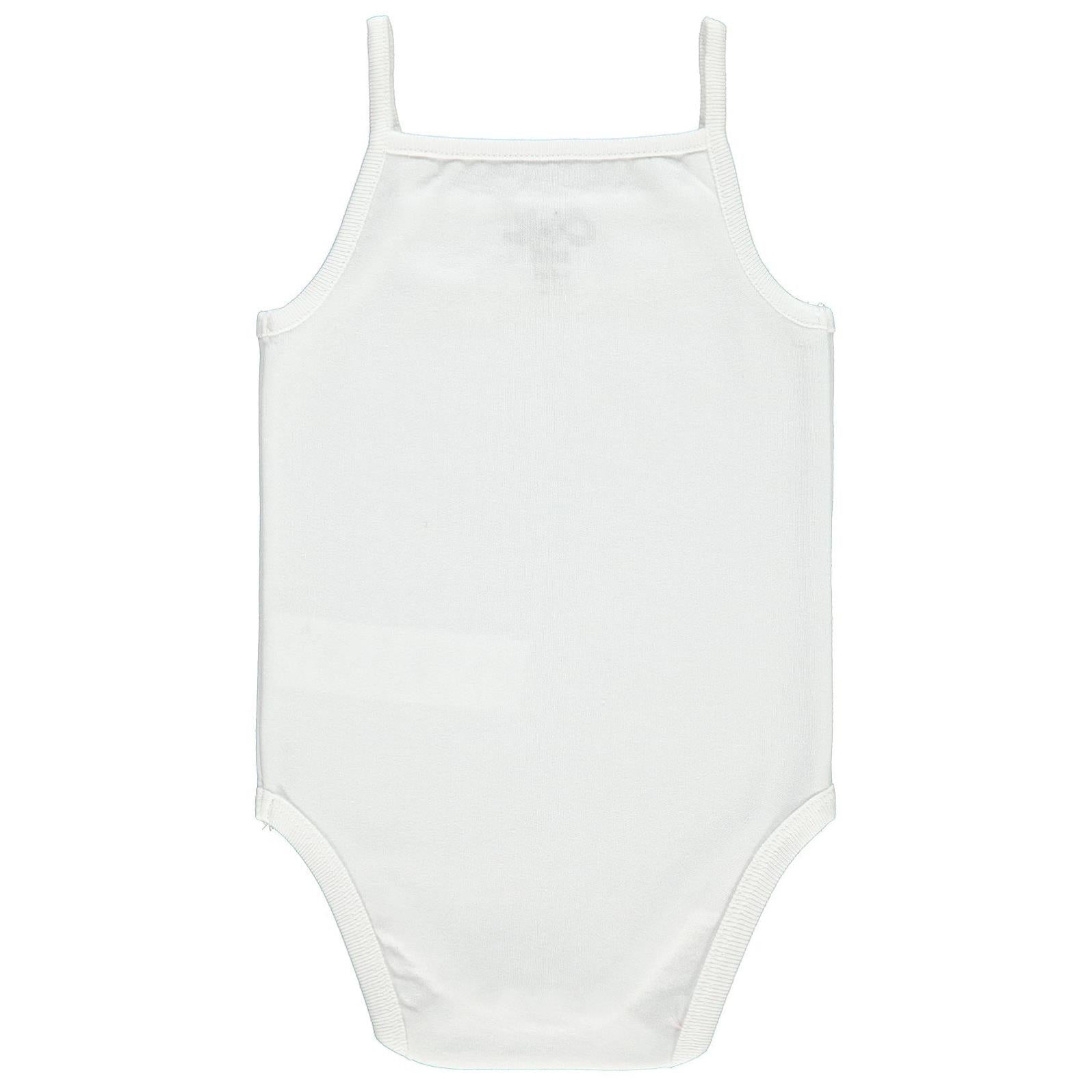 Civil Baby Penye İp Askılı Dantelli 3-9 Ay Kız Çıtçıtlı Badi - Beyaz