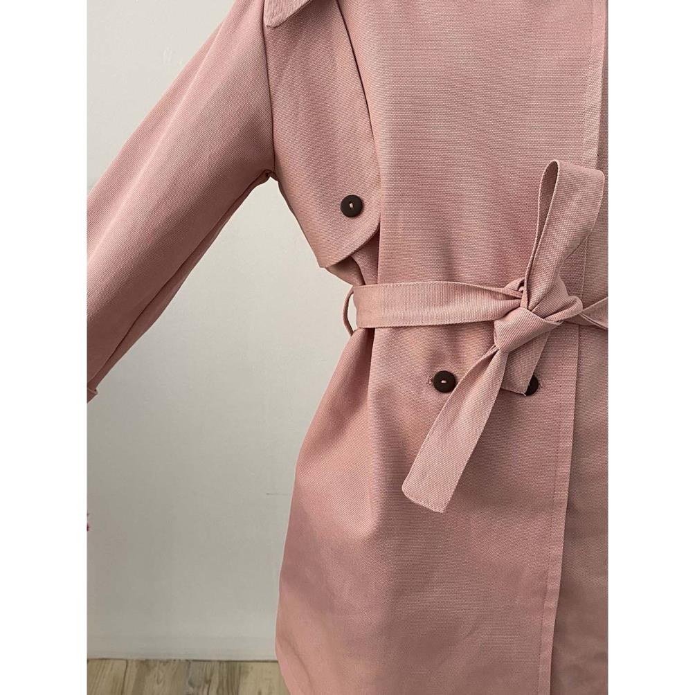 Shecco Babba Kız Çocuk Trençkot Kemerli 1-8 Yaş - Pudra