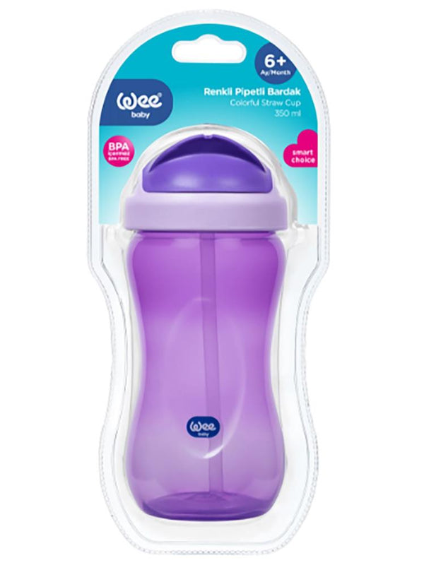 Wee Baby Renkli Pipetli Bardak 340 ml - Lila