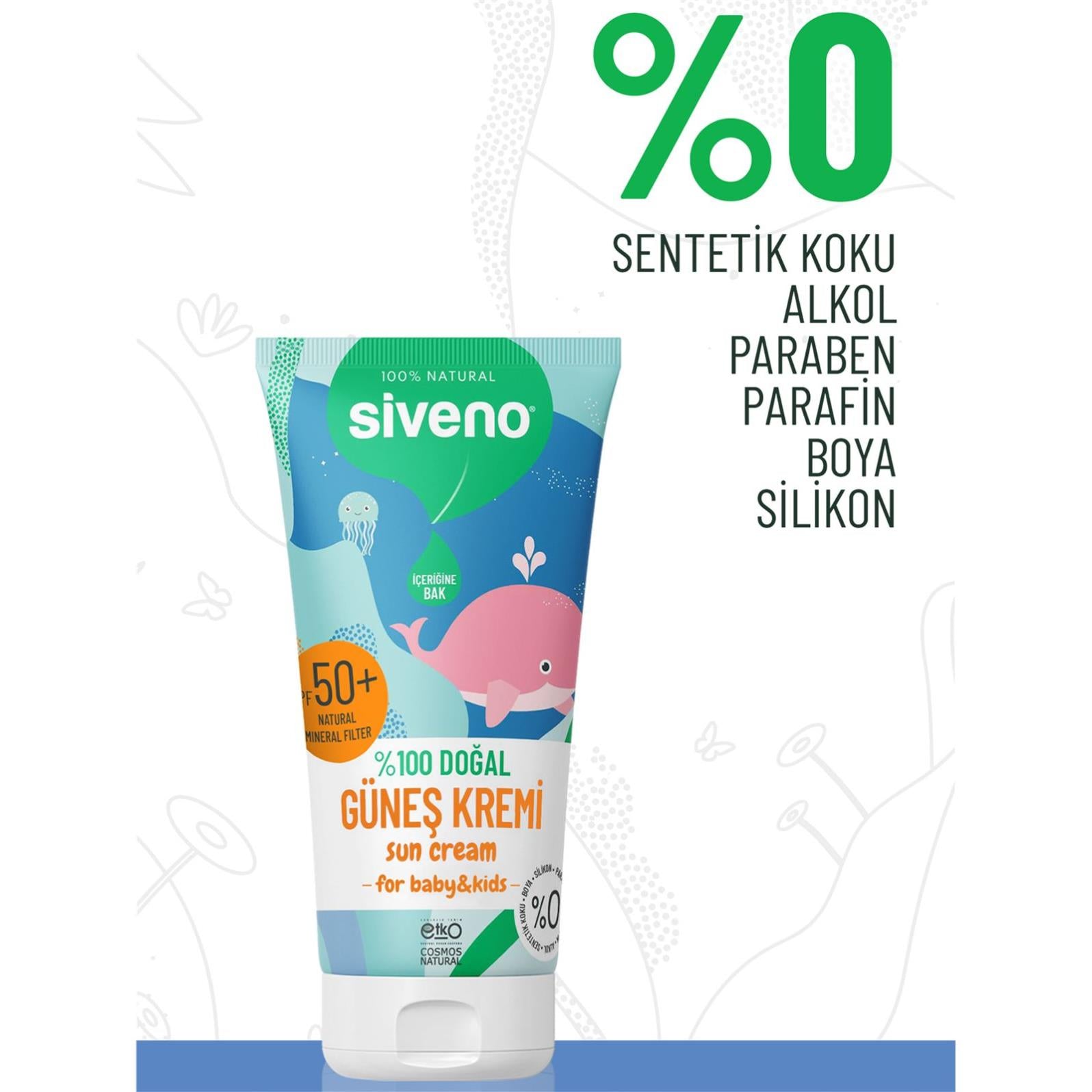 Siveno %100 Doğal Bebekler İçin Güneş Kremi 50 ml