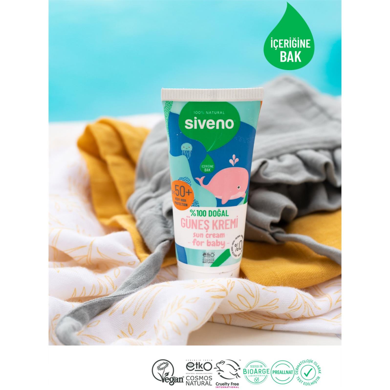 Siveno %100 Doğal Bebekler İçin Güneş Kremi 50 ml