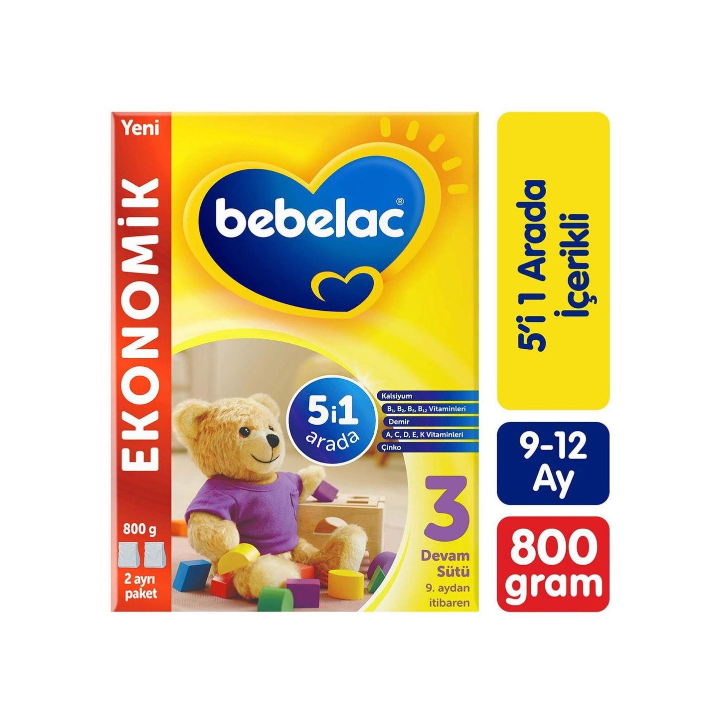 Bebelac 3 Devam Sütü 800 G 9-12 Ay