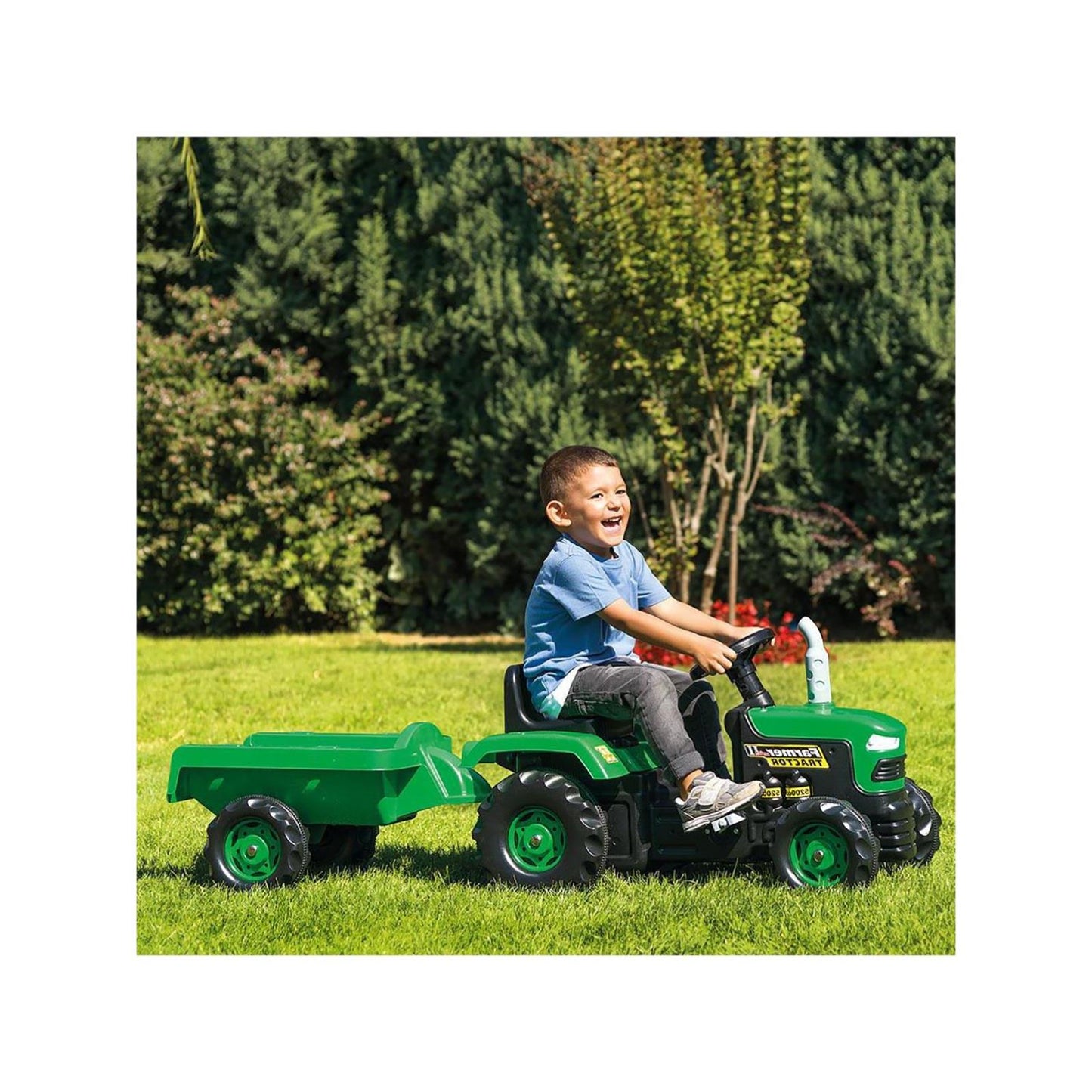 Dolu Oyuncak  Romorklu Traktor Pedallı