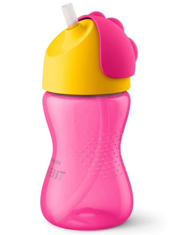 Avent Desenlı Pıpetlı Bardak Pembe-Sarı 300 ml
