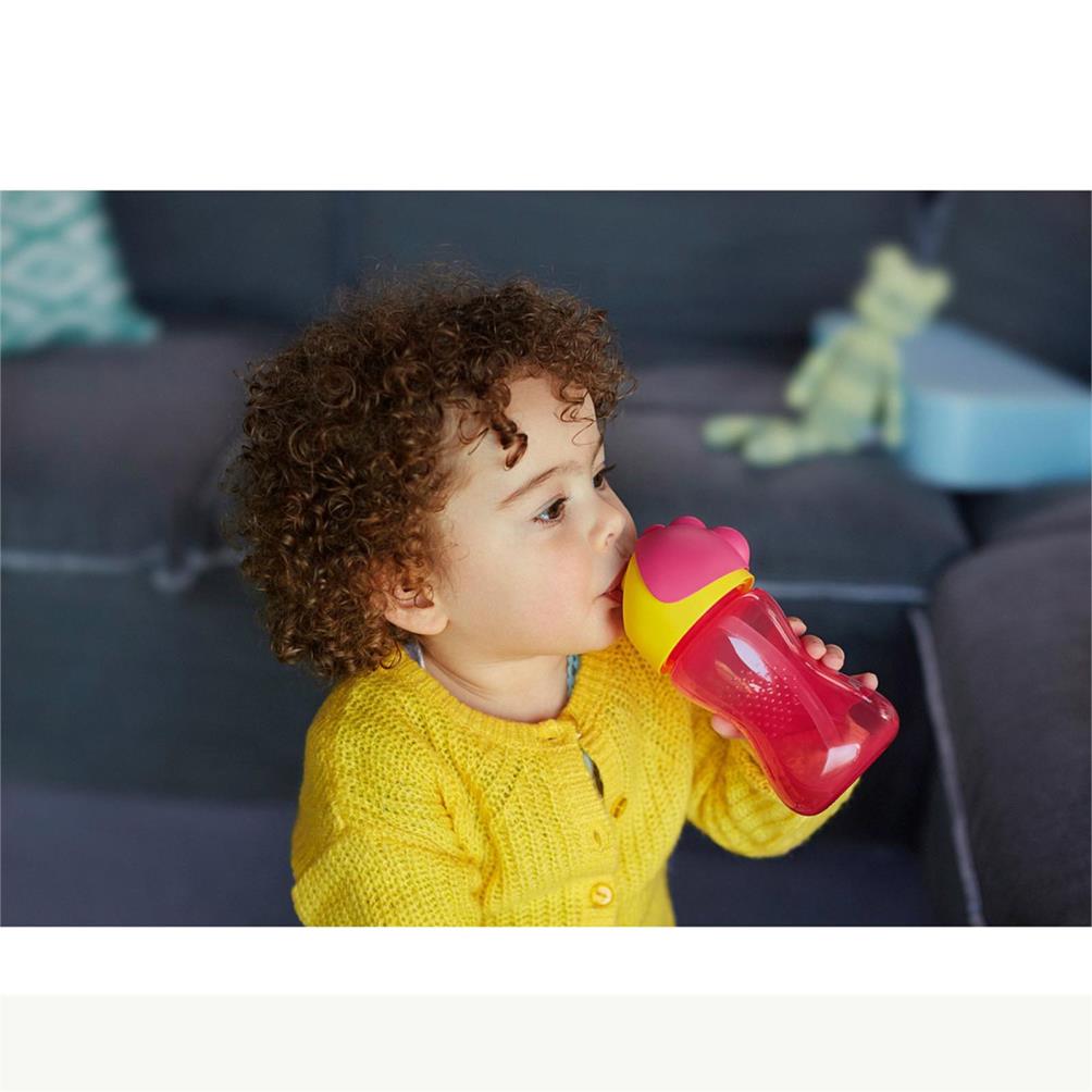 Avent Desenlı Pıpetlı Bardak Pembe-Sarı 300 ml
