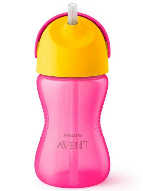 Avent Desenlı Pıpetlı Bardak Pembe-Sarı 300 ml