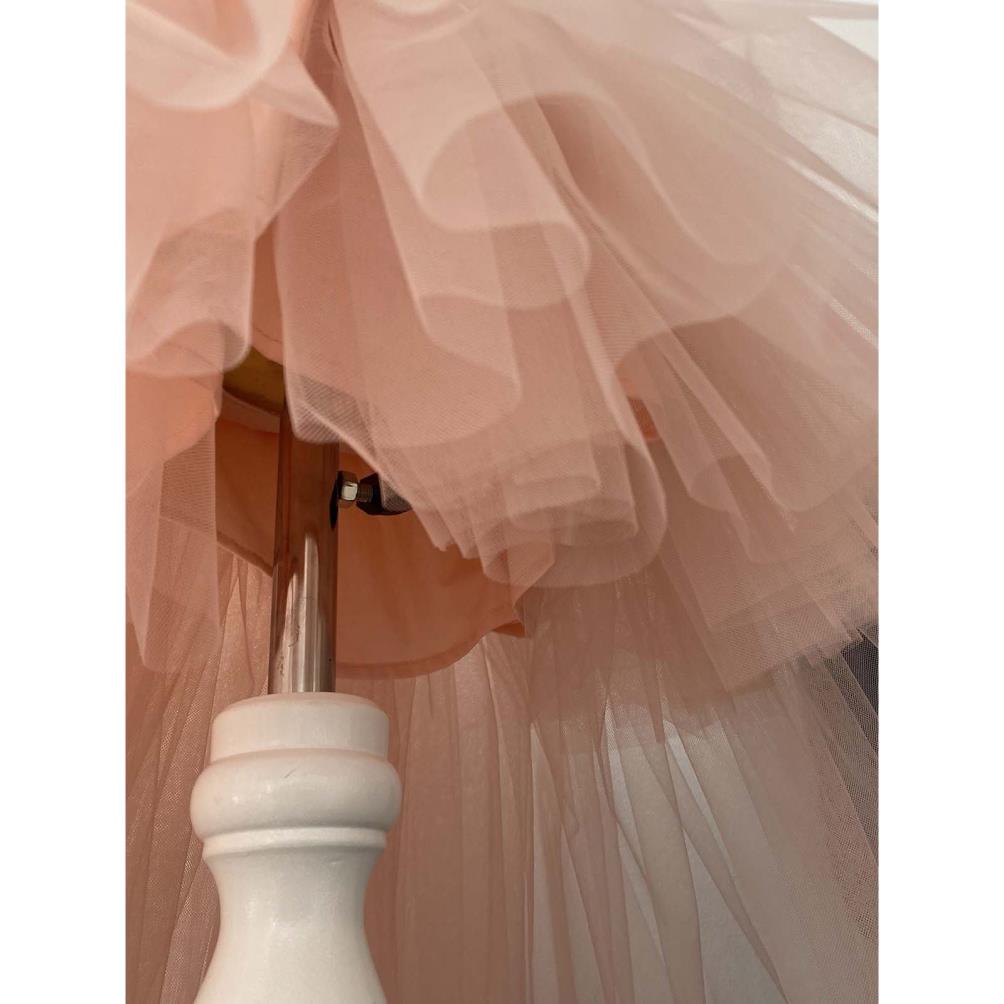 Shecco Babba Tüllü Bandanalı Parti,Doğum Günü Abiye Elbise 1-8 Yaş - Pudra