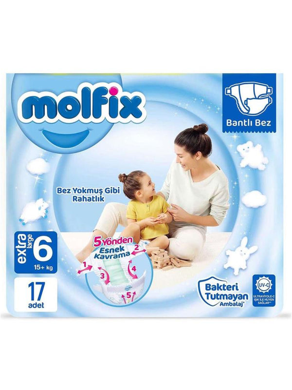 Molfix Bebek Bezi 6 Numara Extra Large 17 li 15+ Kg