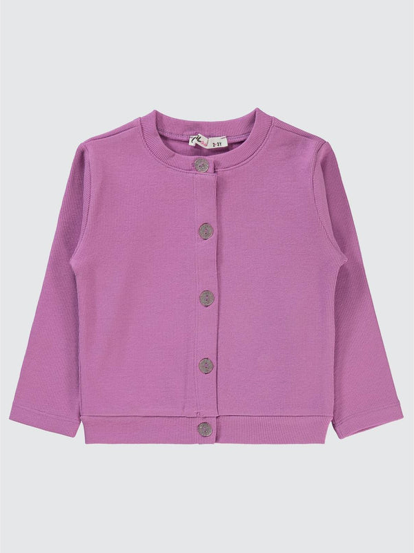 Civil Girls Yakası Fiyonklu 2-5 Yaş Hırka - Lila