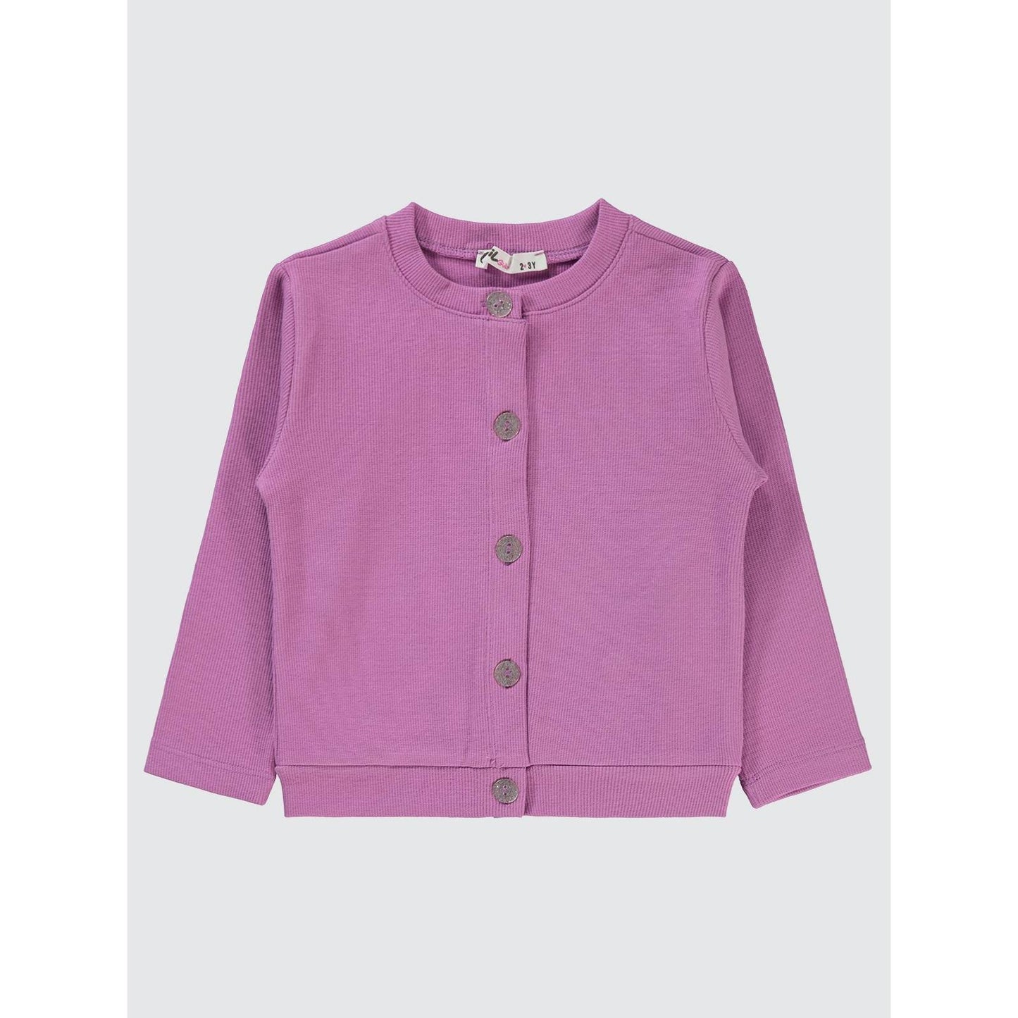 Civil Girls Yakası Fiyonklu 2-5 Yaş Hırka - Lila