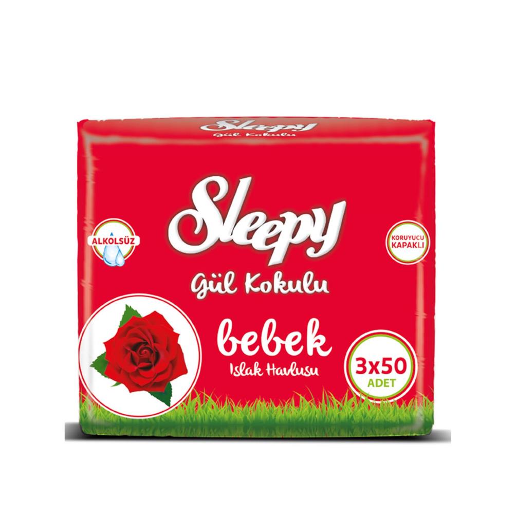 Sleepy Gül Kokulu Islak Havlu 3x50 Adet