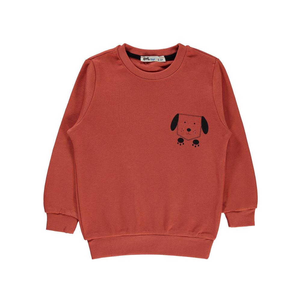Civil Boys Köpek Baskılı 2-5 Yaş Sweatshirt - Turuncu