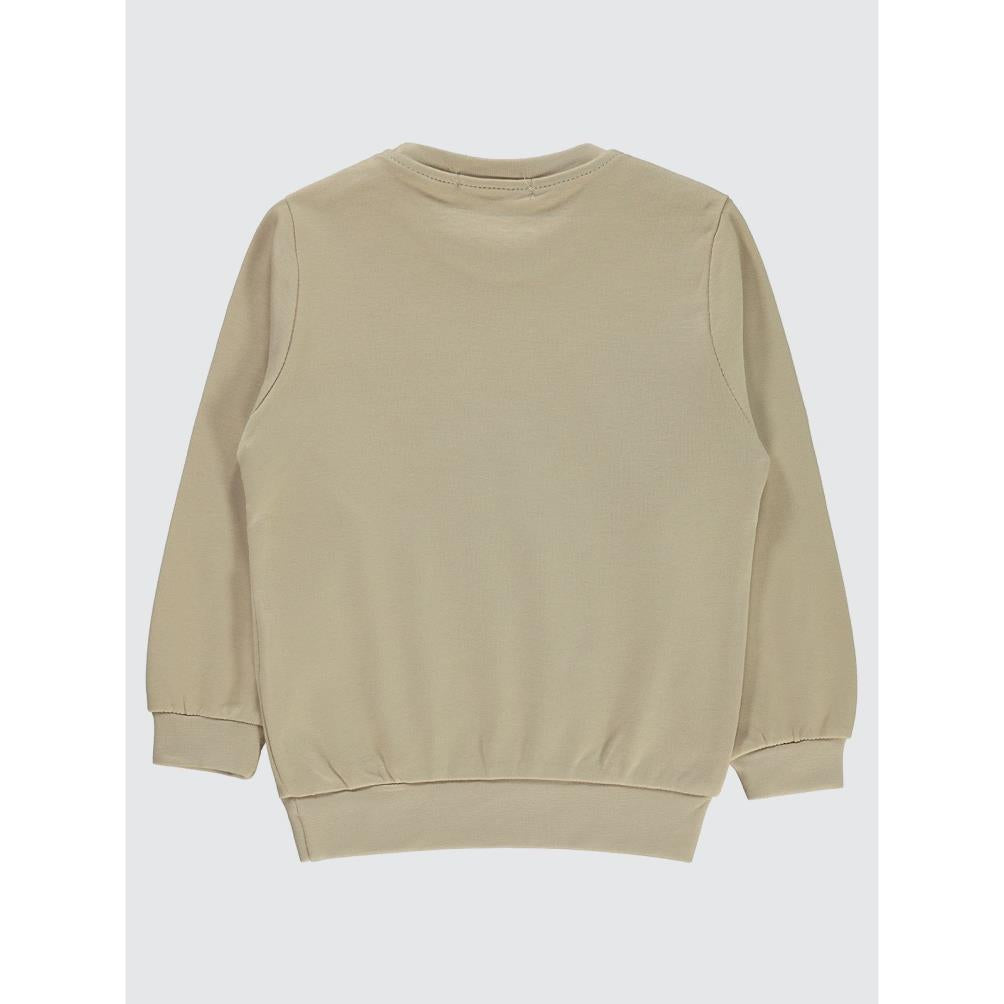 Civil Boys Köpek Baskılı 2-5 Yaş Sweatshirt - Bej