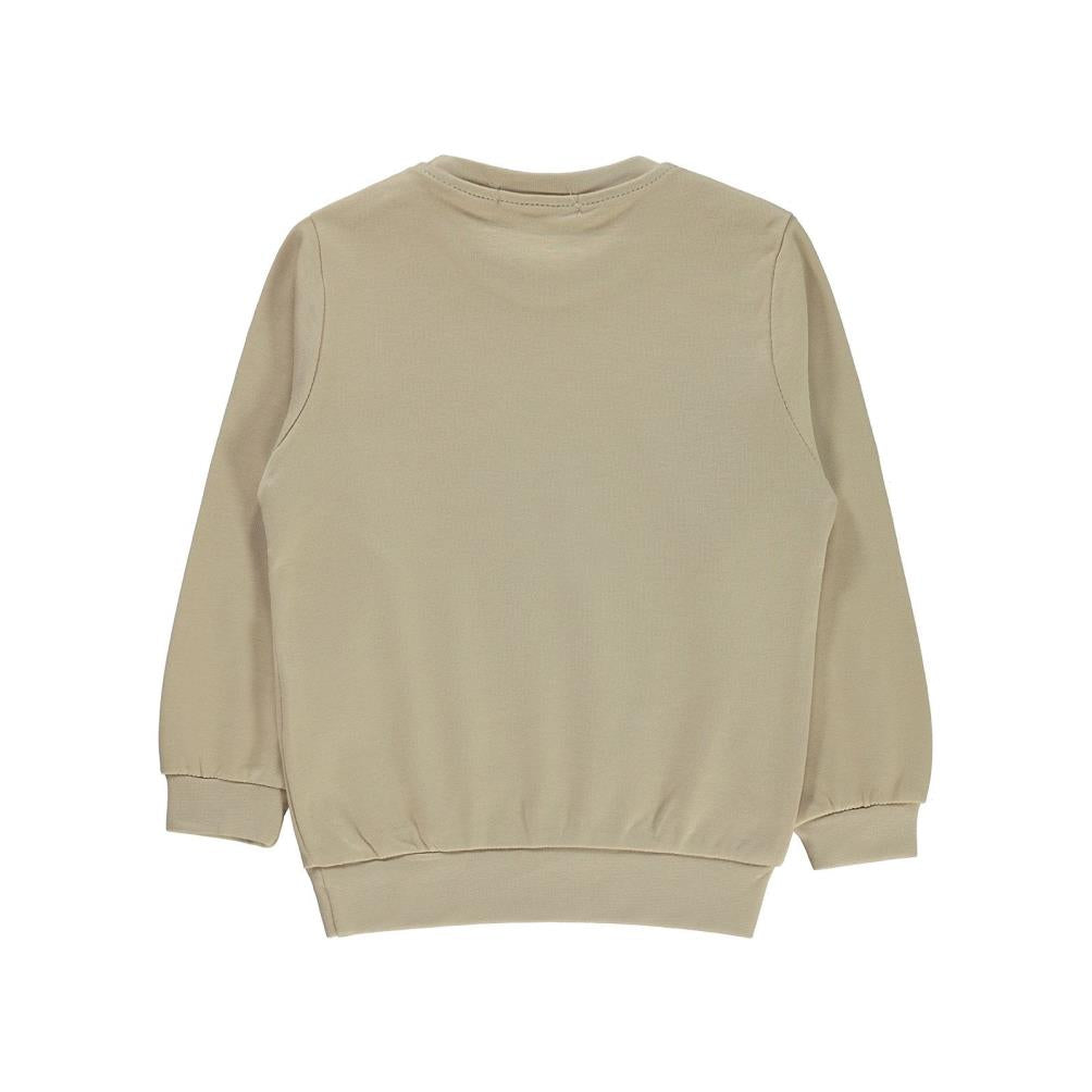 Civil Boys Köpek Baskılı 2-5 Yaş Sweatshirt - Bej