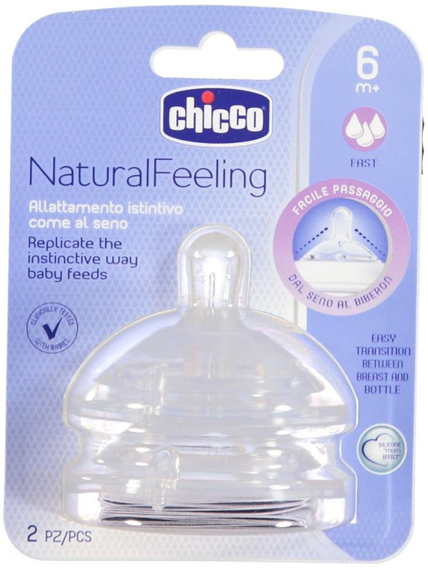 Chicco 2'li Biberon Emziği Silikon Hızlı Akışlı 6+ Ay