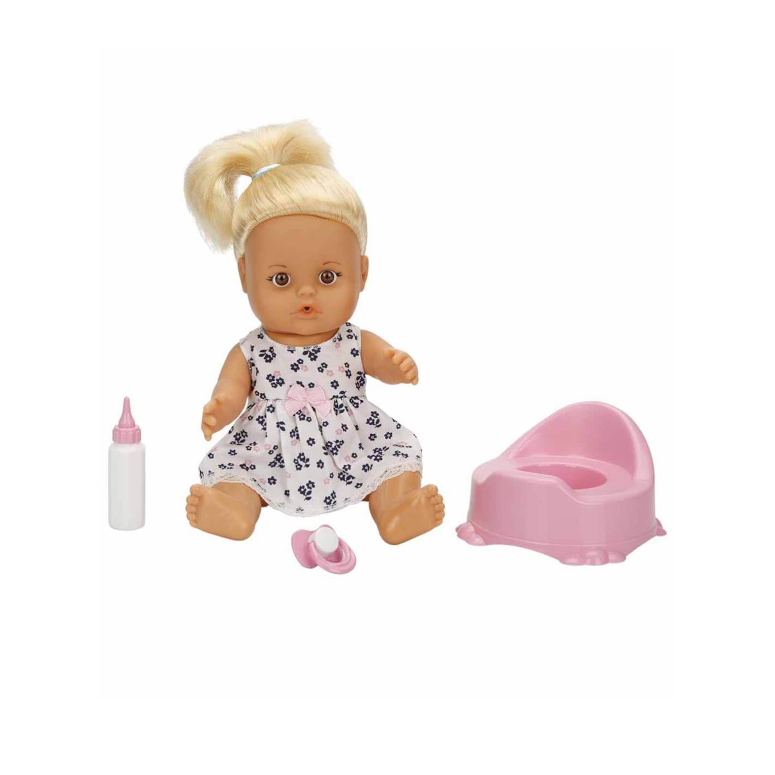 Sunman Oyuncak Bebek Set Boubou Altını Islatan 30Cm.Saçlı/Sessiz