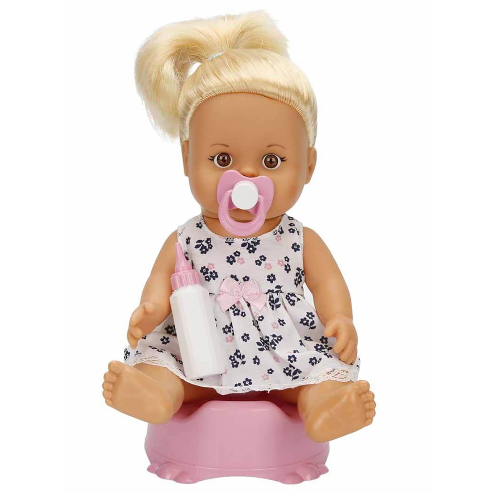 Sunman Oyuncak Bebek Set Boubou Altını Islatan 30Cm.Saçlı/Sessiz