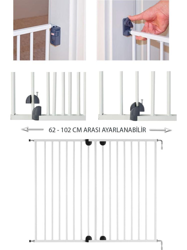 Wellgro 62-102 cm Metal Uzayan Güvenlik Kapısı - Beyaz