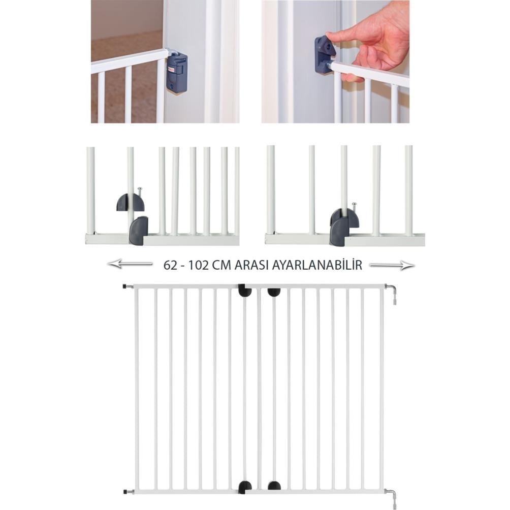 Wellgro 62-102 cm Metal Uzayan Güvenlik Kapısı - Beyaz